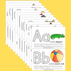 Summer Alphabet Tracing Booklet
