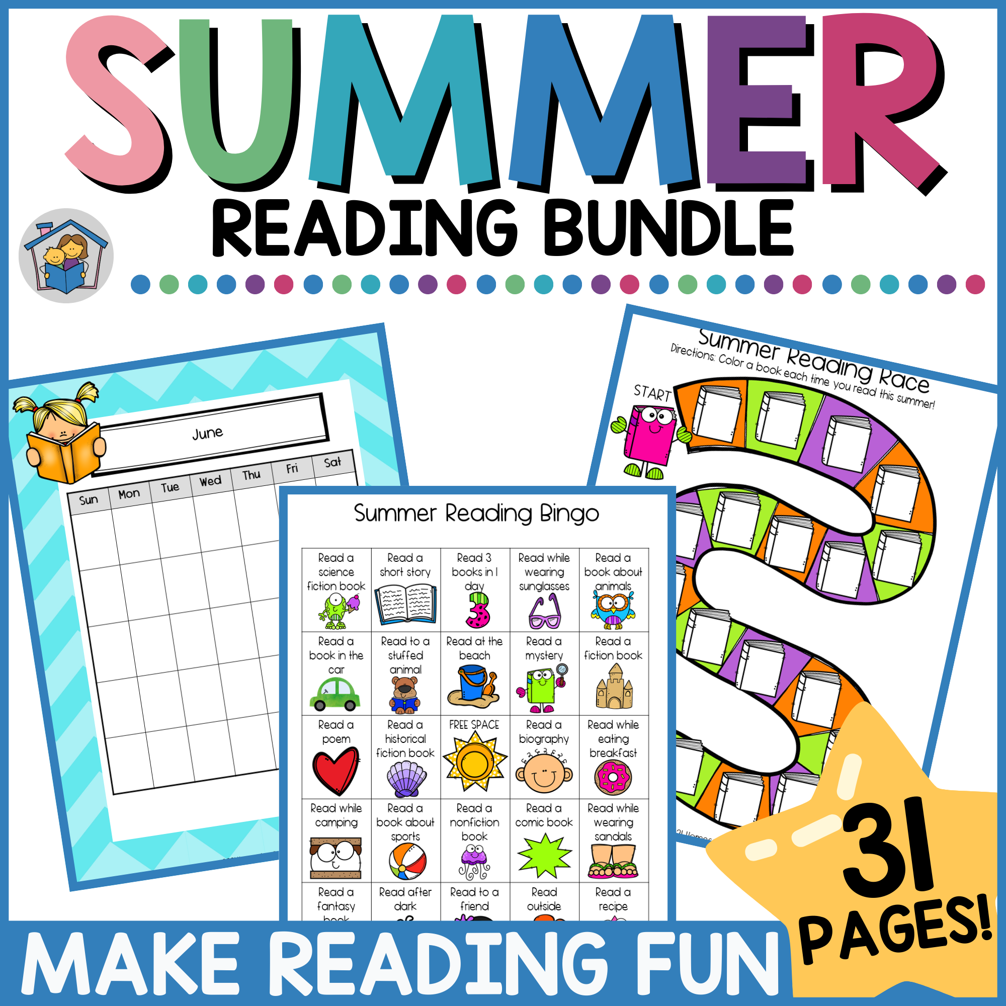 Summer Reading Trackers and Games Bundle